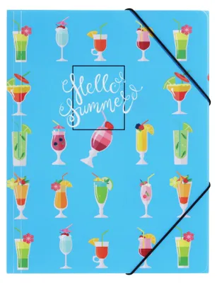 Produktbild von Pagna Gummizugmappe A4 PP Cocktails 3 Einschlagklappen