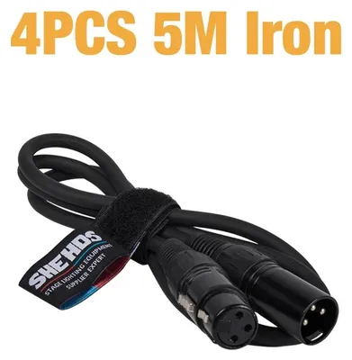 Produktbild von DMX512-Signalkabel für Bühnenbeleuchtung - 3-polig - 4er-Pack - 5 m - Eisen - Für Bühne und DJ