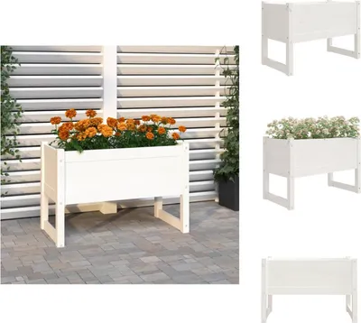 Image de vidaXL Bac à plantes blanc 78x40x52 cm Pin massif - Pots de fleurs & Jardinières