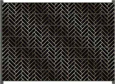 Produktbild von Wallario Zaunsichtschutz mit Motiv Elegantes Fischgrätmuster für Ein- und Doppelstabmatten Zäune in der Größe 200 x 140 cm