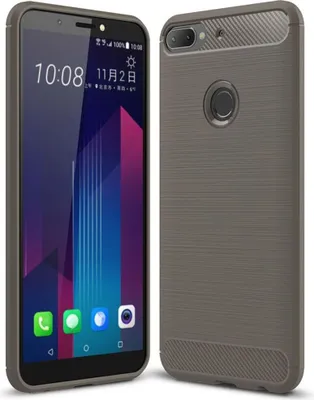 Produktbild von HTC Desire 12 Plus Hülle Silikon Grau Carbon Optik Case TPU Handyhülle Bumper 211792