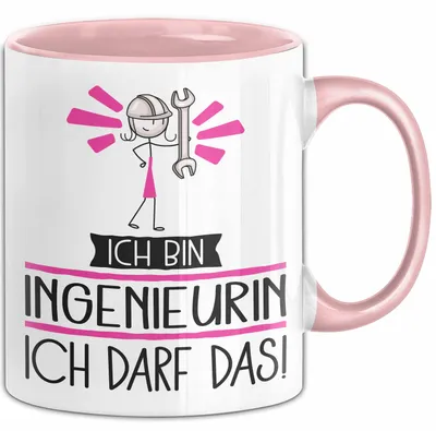 Produktbild von Geschenk für Ingenieurin Tasse Lustige Geschenkidee Geburtstag Ich Bin Ingenieurin Ich Darf Das (Rosa)