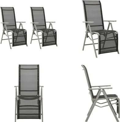 Produktbild von vidaXL Garten Liegestühle 2 Stk. Textilene und Aluminium Silbern - Gartenstuhl - Gartenstühle - Stuhl - Stühle