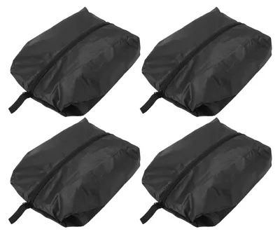 Produktbild von 4er-Set Reiseschuhtaschen – geräumige, wasserdichte schwarze Aufbewahrungstaschen aus Stoff mit Reißverschluss für zu Hause, auf Reisen und im Fitnessstudio – 43 x 23 cm