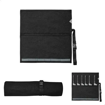 Produktbild von Profi Chefkoch Messery Tasche - Oxford Messery Tasche mit 5 Boxen - 47,5 x 27,5 cm - Schwarz - Ideal für Küche, Camping und Grill