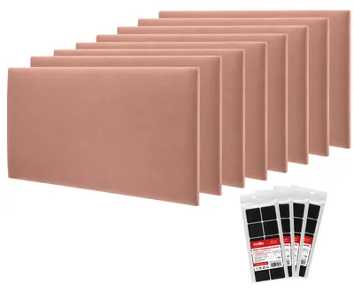 Produktbild von STEGU Polsterpaneel-Set 8× Rechteck 60x30 cm inkl. Klettband Kopfteil Schlafzimmer Rosa