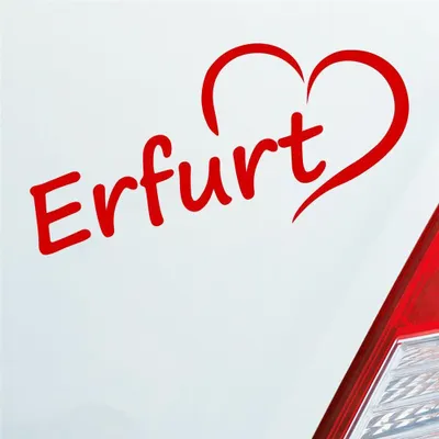 Produktbild von Auto Aufkleber Erfurt Herz Stadt City Liebe Love Heimat 17x8 cm Rot Sticker Heckscheibenaufkleber