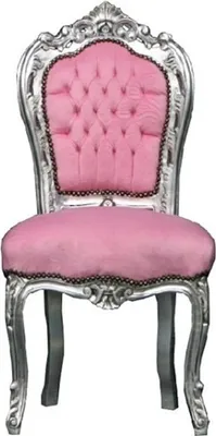Produktbild von Casa Padrino Barock Esszimmer Stuhl Rosa / Silber