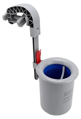 Produktbild von Pool Skimmer aus Kunststoffgrau - Wandmontage mit schwimmendem Oberflächenskimmer und abnehmbarem Trümmersammler für die Poolwartung