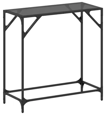 Obrázek produktu pro Skleněný konferenční stolek s ocelovým rámem, rozměry 80 x 35 x 81 cm
