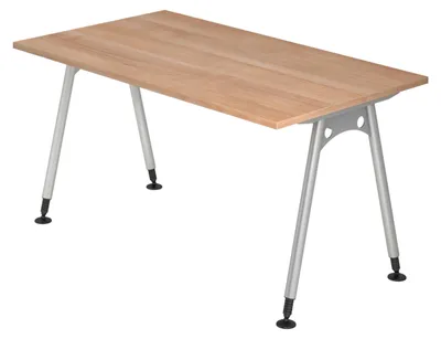 Produktbild von bümö Schreibtisch Serie-A - Nachbildung: Nussbaum, Größe:  140 x 80 cm