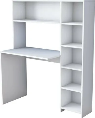 Produktbild von Schreibtisch Dghin, Mehrzweckschreibtisch, Bürotisch für PC, Eckschreibtisch, 113x40h142 cm, Weiß