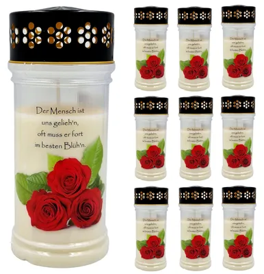 Produktbild von 10 x Trauerlicht Grabkerze PREMIUM 4 Tage