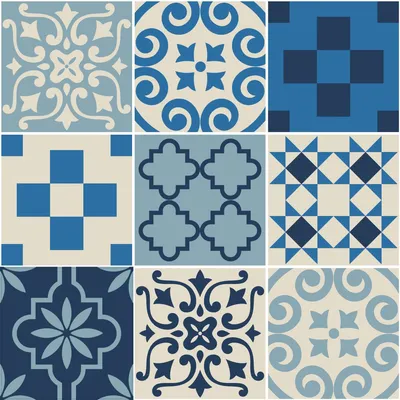 Produktbild von Selbstklebende Fliesenaufkleber für Küche und Bad – 9 Zementfliesenaufkleber, Azulejos-Stil, Sofina – 9 Aufkleber, 15 x 15 cm