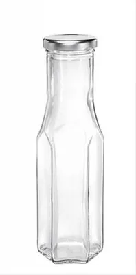 Produktbild von Leifheit Sechskantflasche, Glasflasche, Flasche, Getränkeflasche, Glas, 256 ml, 03213