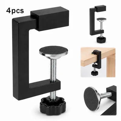 Produktbild von 4 Stück G Klemmen, Aluminium Schraubzwingen mit Schutzbelag, kompakte Spannzwingen für Werkstatt, Holzarbeiten, Basteln und Reparaturen