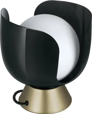 Zdjęcie produktu dla Lampa stołowa OSRAM Decor Corolle E14, metal i szkło, przewód tekstylny, wymienne żarówki, styl retro, czarny