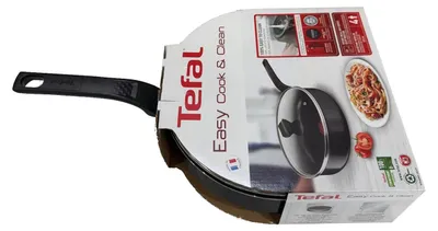 Produktbild von Tefal Easy Cook & Clean Schmorpfanne 24 cm, Pfanne mit Glasdeckel, Antihaftversiegelung, Thermo-Signal bei idealer Brattemperatur, NICHT induktionsgeeignet, stabiler Boden,  France, B55532