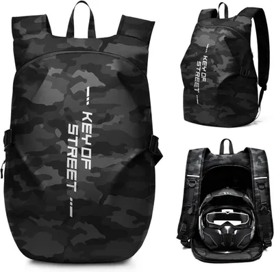 Produktbild von Herren Motorradrucksack wasserdichter Helmrucksack Laptoptasche 17 Zoll