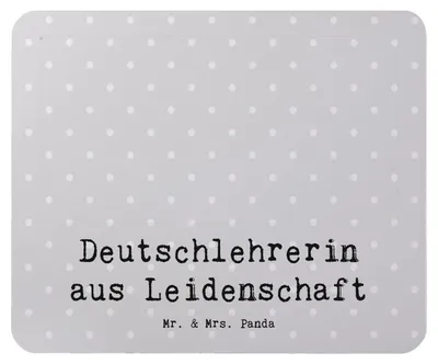 Produktbild von Mr. & Mrs. Panda Mauspad Deutschlehrerin Leidenschaft - Grau Pastell - Geschenk, Spruch, Grundschule, Lustig, mousematte, pc mousepad, Mouse Pad, Witzig, computermatte