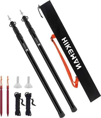 Produktbild von Verstelbare Teleskopstangen Aluminium 90-230cm schwarz für Sonnensegel