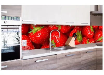 Produktbild von Küchenrückwand Folie selbstklebend ERDBEEREN 260 x 60 cm - Klebefolie - Dekofolie - Spritzschutz für Küche -