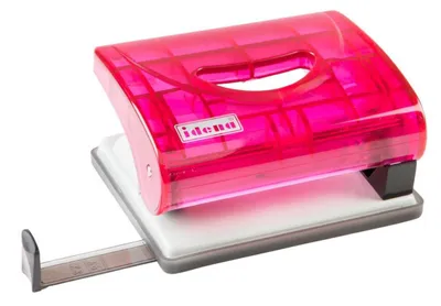 Produktbild von Idena 300751 - Locher mit Anschlagschiene, transluzent, 16 Blatt, rot