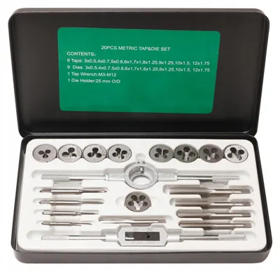 Produktbild von Gewindebohrer- und Schneideisen-Set, 20-teilig