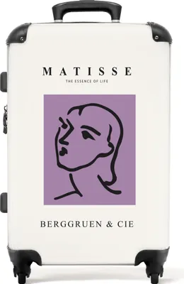 Produktbild von NoBoringSuitcases.com® Großer Koffer - Kunst - Matisse - Linienkunst - Frau - Lila - Kombinationsschloss TSA - Hartschalen Trolley 4 Rollen - 72 liter - Reisekoffer - 66 cmKoffer Mittelgroß 67x43x25 cm, 72L,