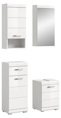 Productafbeelding van Badkamercombinatie "Scout" (B/H/T: 92x191x34 cm) in hoogglanzwit en wit