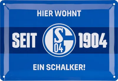 Produktbild von FC Schalke 04 S04 Blechschild Hier wohnt ein Schalker