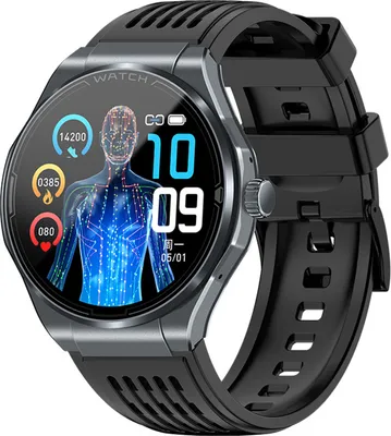 Obrázek produktu pro JA03 Smartwatch, 1,43palcový displej AMOLED | Bluetooth hovory | Více zdravotních funkcí, silikonový řemínek, šedá barva