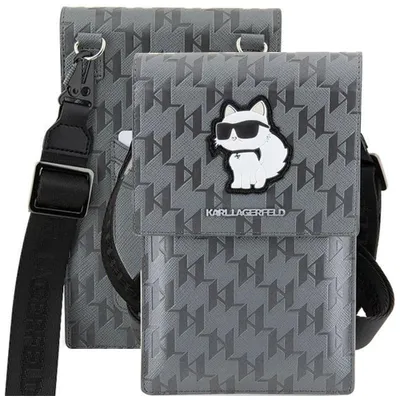 Produktbild von Karl Lagerfeld Case KLWBSAKHPCG Handtasche  Silbernes Saffiano-Monogramm Choupette Handyhülle