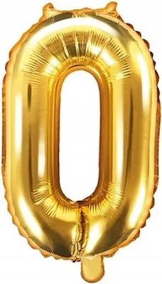 Immagine prodotto di Palloncino in foil numerico ORO 35 cm - 0 ( NON RIEMPIBILE CON ELIO )