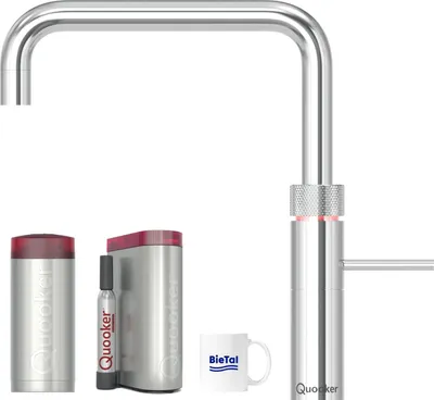 Produktbild von Quooker Fusion Square verchromt COMBI Reservoire kühles sprudelndes Wasser CUBE