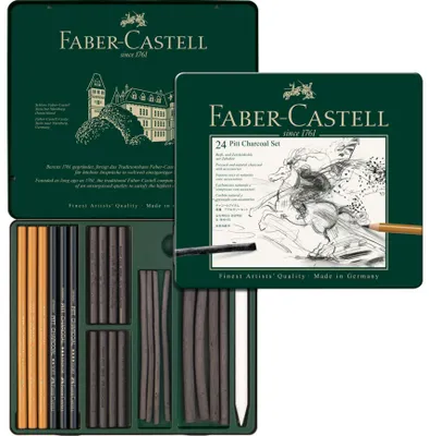 Productafbeelding van Faber-Castell 112978 FABER-CASTELL PITT Charcoal set, etui met 24 stuks