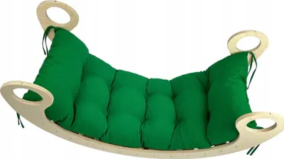 Produktbild von Dekokissen Baumwolle für Kinderwippe Velour Grün 105 x 40 x 8 cm, Ein Kissen für eine Schaukel Montessori, Liegestuhlkissen