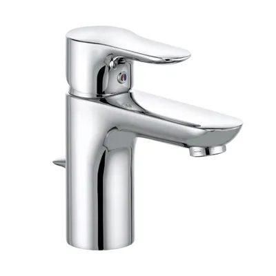 Produktbild von KLUDI OBJEKTA Waschtisch-Einhandmischer, Auslaufhöhe 80mm, mit Ablaufgarnitur, chrom, 322330575