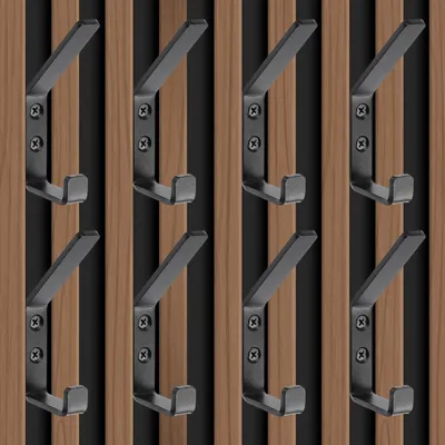 Produktbild von Akustikpaneel Haken 8 Stück Doppelter Garderobenhaken 13mm Metall Schwarz