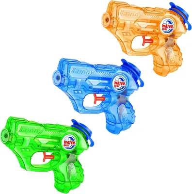 Obrázok produktu pre Sada vodných pištolí 3 ks, mini vodné pištole, 12 cm, pre záhradu, pláž, bazén