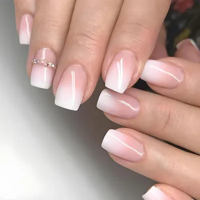 Image de 24 pièces Blanc Rose Anguleux Collage d'ongles French Press on Nails