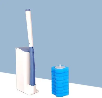 Immagine prodotto di Set di spazzolini monouso, blu, 17 setole, con testine di ricambio incluse