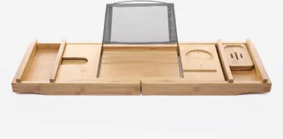Produktbild von Badewannenablage aus Holz ausziehbar Bambu
