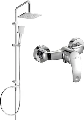 Produktbild von Mexen Tord Brausegarnitur für Aufputzmontage mit Kopfbrause und Mischbatterie Fabia, Chrom - 746540200-00