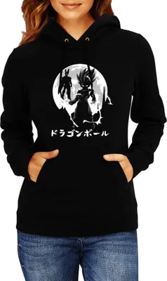Produktbild von Damen Kapuzenpullover Japan Manga Anime Comics Animation Dragon Anime Manga Ball Goku Moon, Lady L / Schwarz
