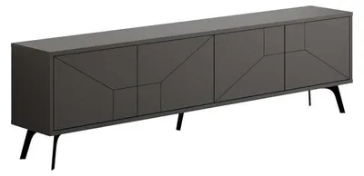 Image de Meuble TV en panneau mélaminé anthracite 180 x 50 x 29,6 cm