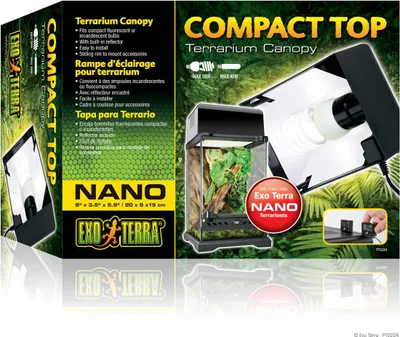 Produktbild von Exo Terra Compact Top, Terrarienabdeckung Nano, für 1 Lampe, 20 x 9 x 15 cm, schwarz