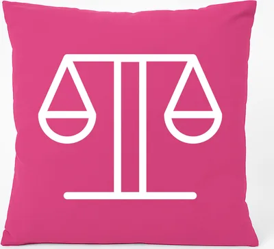 Produktbild von Huuraa Kissen Waage Sternzeichen Symbol 40x40cm mit Füllung Fuchsia Baumwolle Dekokissen Geschenkidee