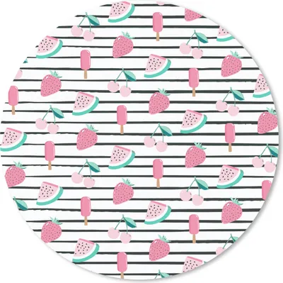 Obrázek produktu pro Podložka pod myš - Ovoce - růžová - vzor - 40x40cm - Podložka pod myš