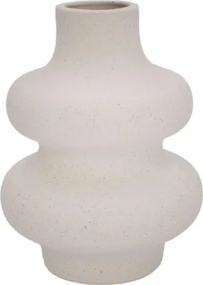 Immagine prodotto di Vaso in Vetroceramica Intirilife in bianco crema - 11,5 x 15,5 cm - vaso a spirale vaso decorativo ideale per fiori erba pampa e fiori secchi